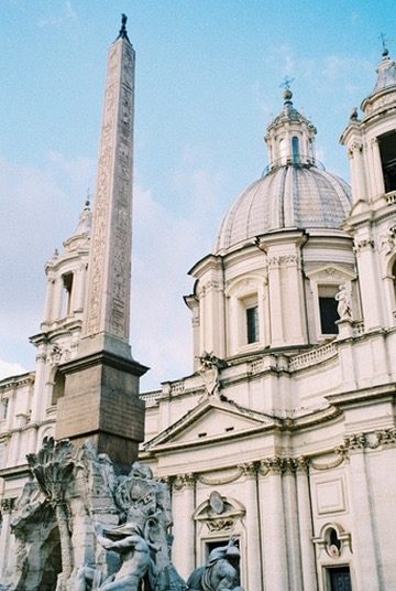 The obelisk and dome of Sant'Agnese in Piazza Navona